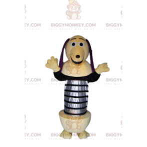 Traje de mascote BIGGYMONKEY™ de Zigzag, o cachorro com mola de