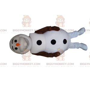 BIGGYMONKEY™ Mascottekostuum Witte sneeuwpop met een wortel op