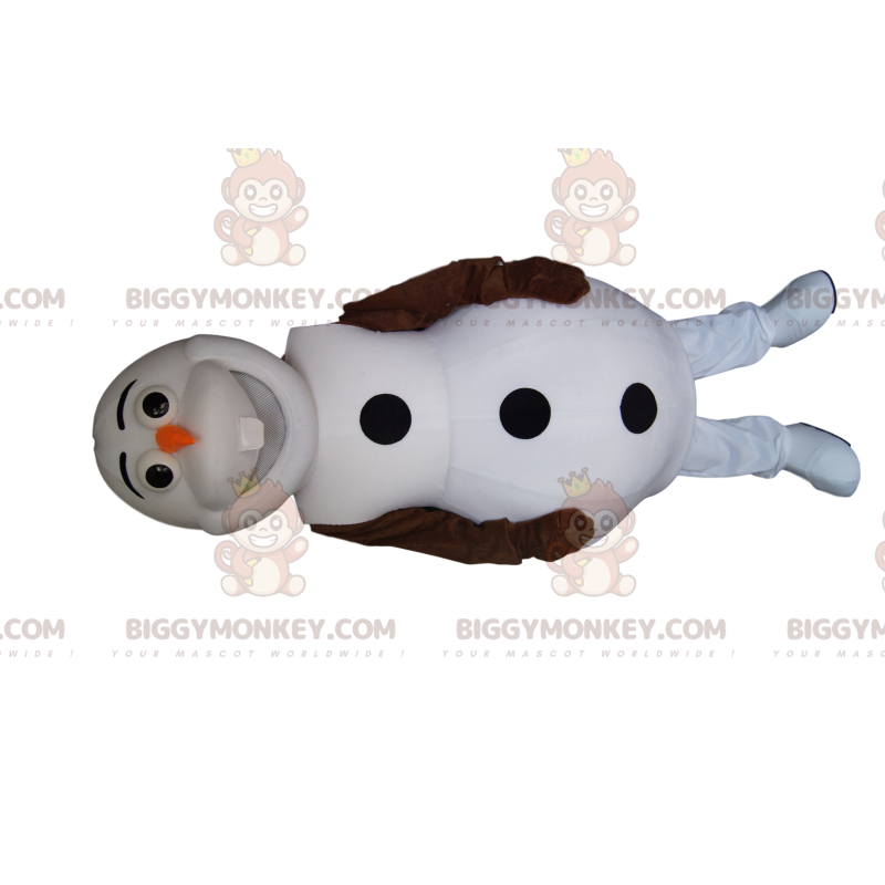 BIGGYMONKEY™ Mascot Costume White Snowman With A Carrot On His