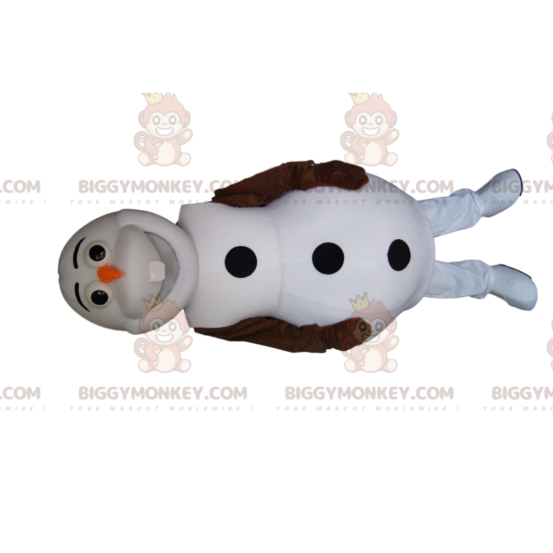 BIGGYMONKEY™ Mascottekostuum Witte sneeuwpop met een wortel op