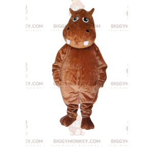 Brązowy kostium maskotki hipopotama BIGGYMONKEY™. Kostium