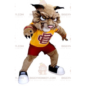 BIGGYMONKEY™ Brown Lion Dog Maskotdräkt i sportkläder -