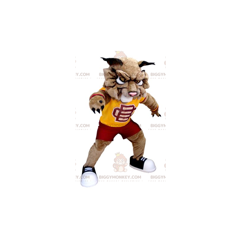 BIGGYMONKEY™ Brown Lion Dog Maskotdräkt i sportkläder -