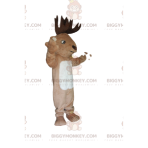 Traje de mascote de veado BIGGYMONKEY™ com lindos chifres