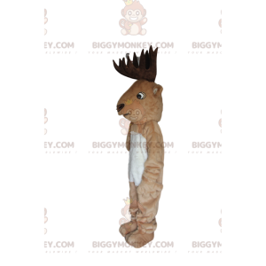 Deer BIGGYMONKEY™ Mascot Costume with Gorgeous Brown Antlers -