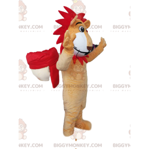 BIGGYMONKEY™ Mascottekostuum Leuke leeuw met rode manen -