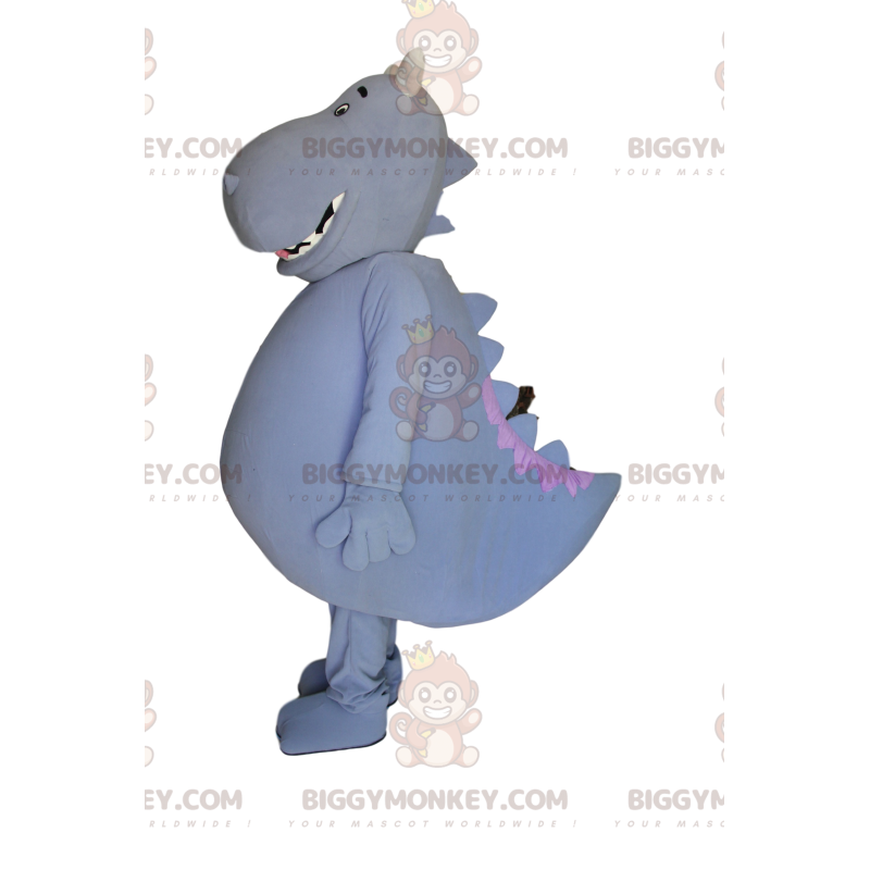Costume mascotte BIGGYMONKEY™ dinosauro grigio molto entusiasta