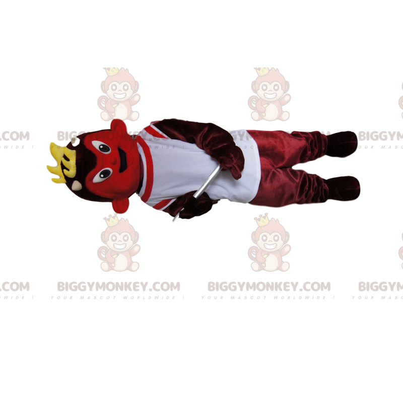 Costume de mascotte BIGGYMONKEY™ de diablotin rouge avec un