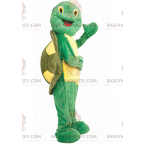 Grön och gul sköldpadda Franklin BIGGYMONKEY™ maskotdräkt -