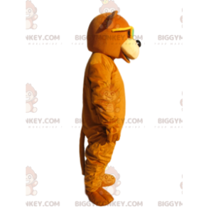 Fantasia de mascote BIGGYMONKEY™ Urso Laranja com Óculos de Sol