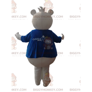 BIGGYMONKEY™ Disfraz de mascota de oso de peluche blanco con