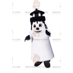 Black and White Lighthouse BIGGYMONKEY™ Mascot Costume.