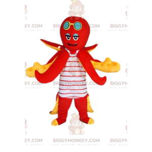 Costume de mascotte BIGGYMONKEY™ de pieuvre rouge avec un