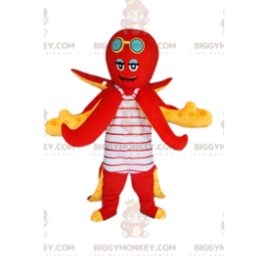 Costume de mascotte BIGGYMONKEY™ de pieuvre rouge avec un