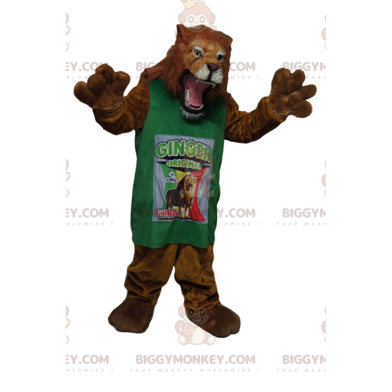 Costume de mascotte BIGGYMONKEY™ de lion très féroce avec un