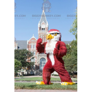 Disfraz de mascota BIGGYMONKEY™ de búho gigante rojo y águila