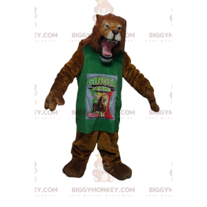 Traje de mascote de leão muito feroz BIGGYMONKEY™ com camisa