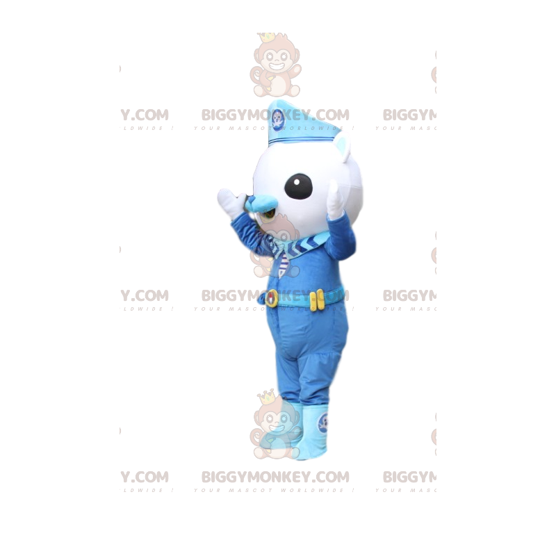 BIGGYMONKEY™ Maskottchen-Kostüm des kleinen weißen Bären im