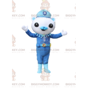 BIGGYMONKEY™ Maskottchen-Kostüm des kleinen weißen Bären im