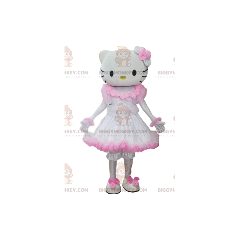 Disfraz de mascota Hello Kitty BIGGYMONKEY™ con vestido blanco