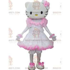 Hello Kitty BIGGYMONKEY™ maskotkostume med hvid og pink kjole -