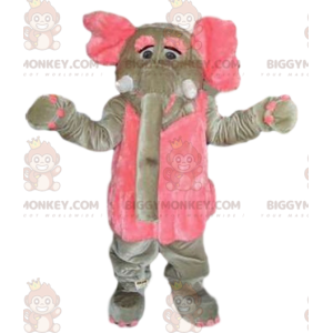 Fato de mascote BIGGYMONKEY™ de Elefante Cor-de-rosa e