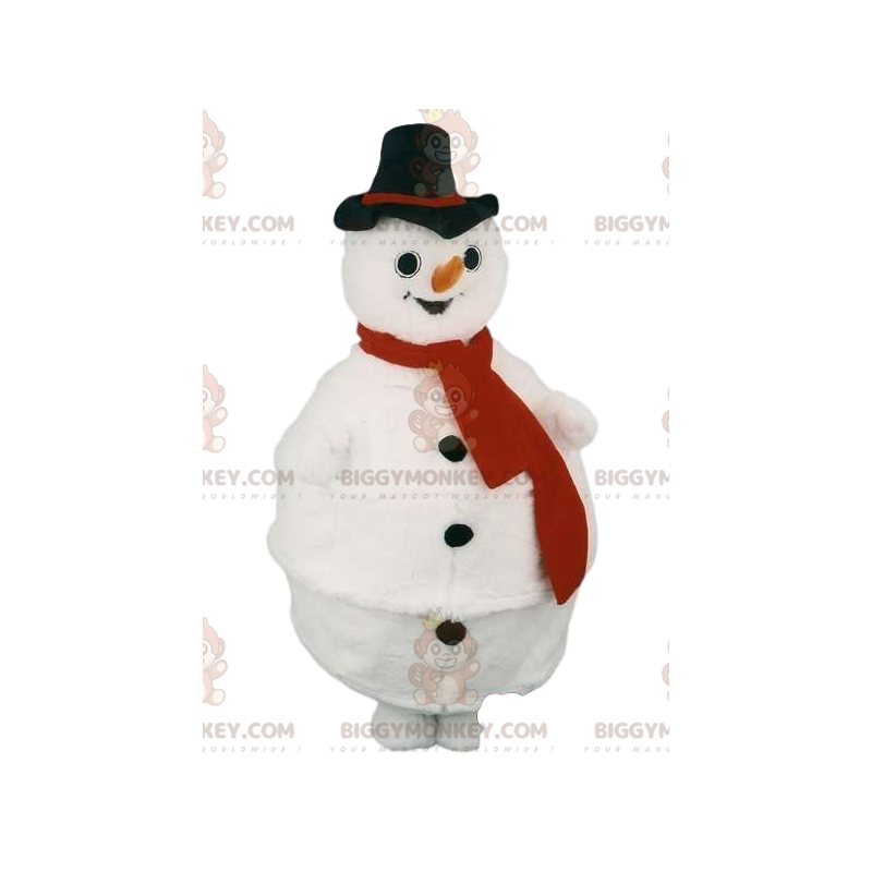 Costume de mascotte BIGGYMONKEY™ de bonhomme de neige avec une