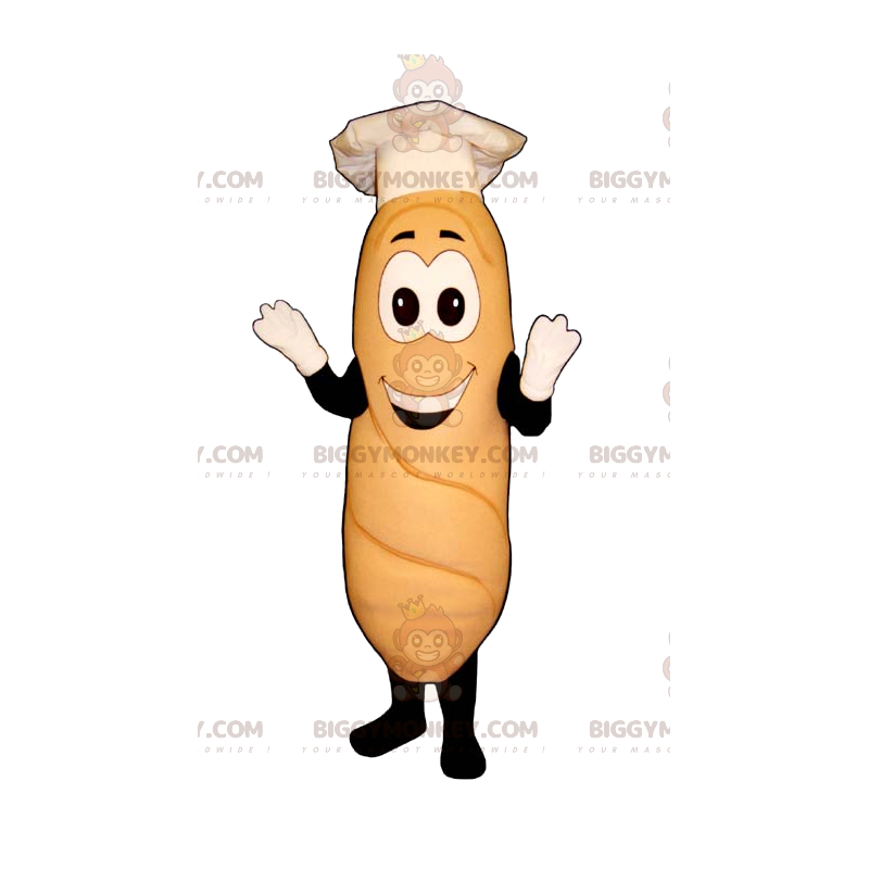 Costume de mascotte BIGGYMONKEY™ de baguette de pain avec une