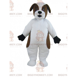 Hvid og brun Saint Bernard Dog BIGGYMONKEY™ maskotkostume -