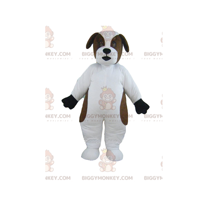 White and Brown Saint Bernard Dog BIGGYMONKEY™ Mascot Costume –