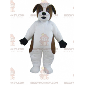 Disfraz de mascota de perro San Bernardo blanco y marrón