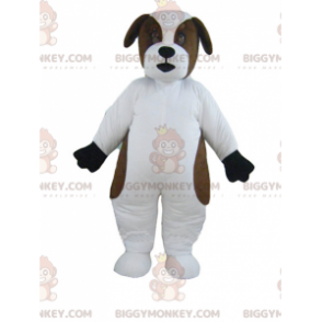 White and Brown Saint Bernard Dog BIGGYMONKEY™ Mascot Costume –