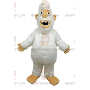 Valkoinen Yeti Big Teeth BIGGYMONKEY™ maskottiasu -