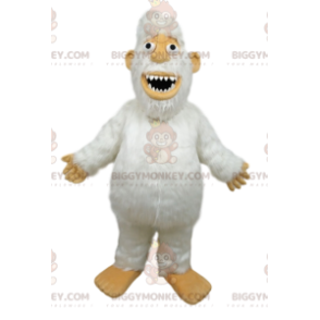 Biały kostium maskotki Yeti z dużymi zębami BIGGYMONKEY™ -