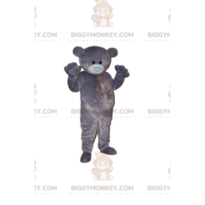 Costume de mascotte BIGGYMONKEY™ d'ourson gris avec un museau