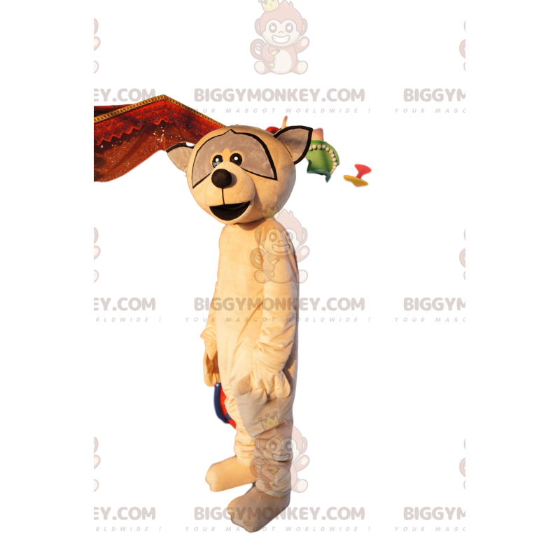 Costume de mascotte BIGGYMONKEY™ de raton laveur marron.