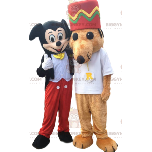 BIGGYMONKEY™ Dupla de fantasias de mascote de Mickey e Rato –