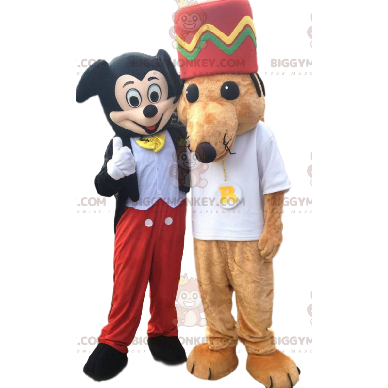 BIGGYMONKEY™ Dupla de fantasias de mascote de Mickey e Rato –