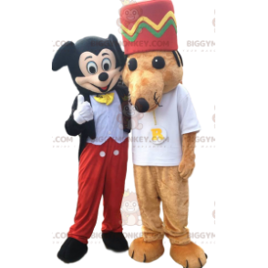 BIGGYMONKEY™ Dupla de fantasias de mascote de Mickey e Rato –