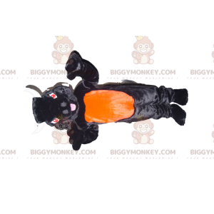 BIGGYMONKEY™ Costume da mascotte Toro nero e arancione con