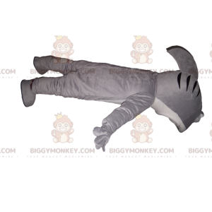 Costume de mascotte BIGGYMONKEY™ de requin gris et blanc avec