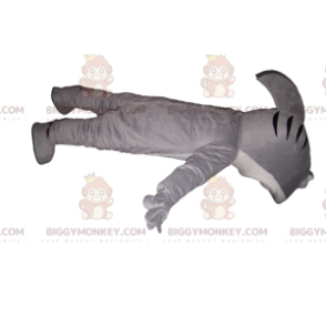 Costume de mascotte BIGGYMONKEY™ de requin gris et blanc avec