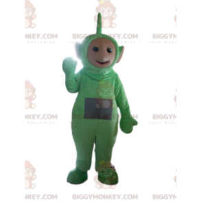 Fato de mascote BIGGYMONKEY™ verde teletubbie. fantasia de