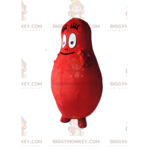 Kostým maskota BIGGYMONKEY™ Barbidura, červené cukrové vaty –