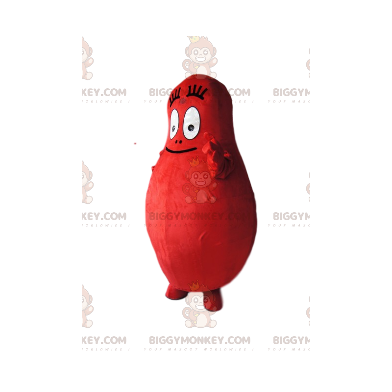 BIGGYMONKEY™ Mascot Costume of Barbidur, the Red Cotton Candy –