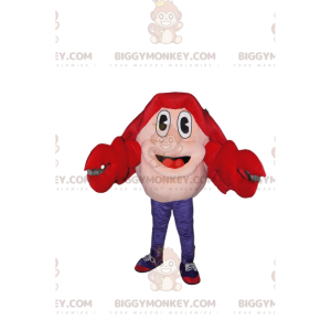 Traje de mascote BIGGYMONKEY™ de caranguejo vermelho muito