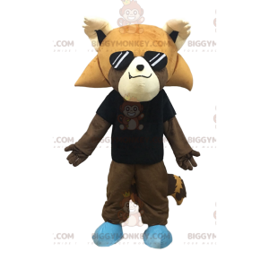 Kostým maskota Fox BIGGYMONKEY™ s černým dresem a slunečními