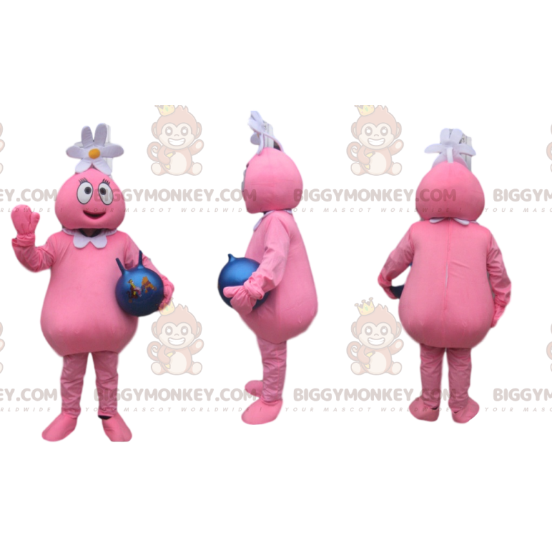 Costume de mascotte BIGGYMONKEY™ de personnage rose rigolo