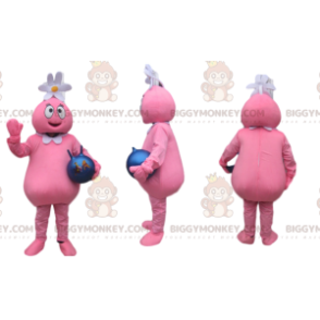 Traje de mascote BIGGYMONKEY™ engraçado personagem rosa