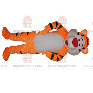 Στολή μασκότ BIGGYMONKEY™ πολύ χαρούμενη τίγρη με κόκκινο